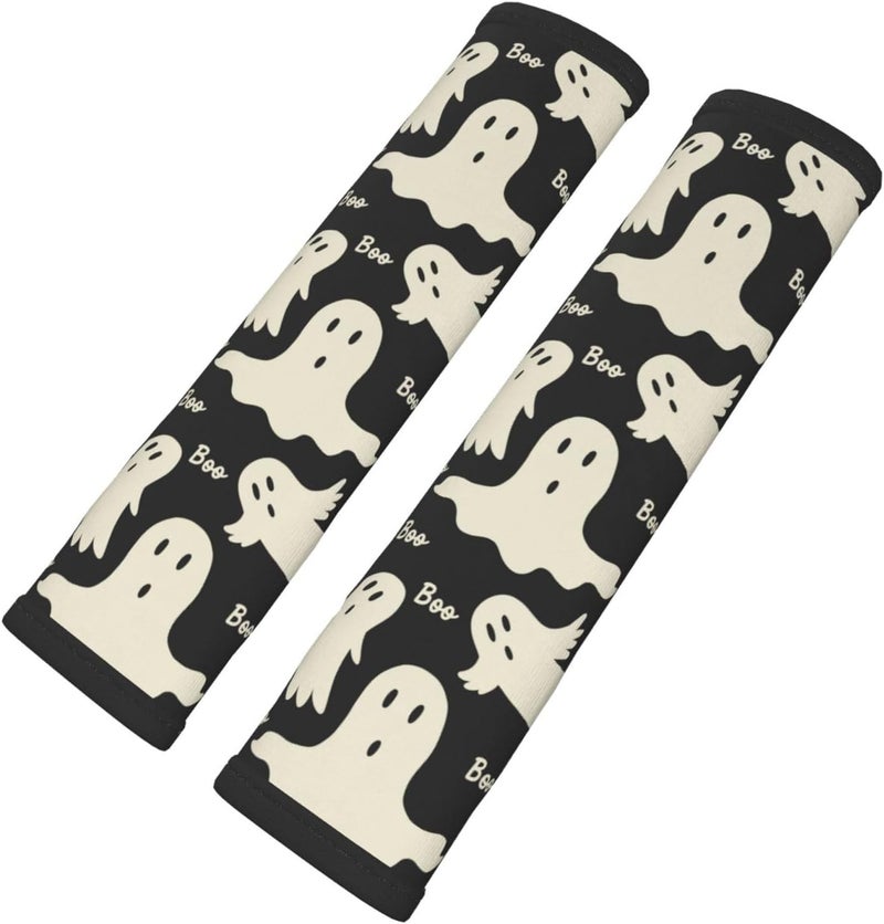 YANGDADA Stylish Ghost Pattern Seat Belt Covers Soft Comfortable Shoulder Strap Pads for Adults Universal Car Accessories - Pack of 2 - Image 1